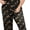 Black, variant on Womens Plus Size Pajama Soft Silky Print Set Short Sleeve Sleepwear 2 Piece Lightweight Loungewear for Home