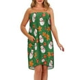 thumbnail image 2 of Yuyamidu Snowman Body Wrap Towel for Women Gingerbread Man Towel Wrap for Bathroom Softness Bath Towels Size M Christmas Home Bathing Towel with Pocket, Green, 2 of 7
