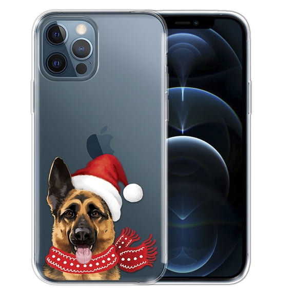 WIRESTER German Shepherd Happy Transparent Soft Gel TPU Clear Case Slim Protective Cover for Apple iPhone 12 Pro Max 6.7" 2020