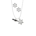 thumbnail image 2 of Delight Jewelry Silvertone Black Cowgirl Silver tone Snowflake Charm Necklace and Stud Earrings, 2 of 4