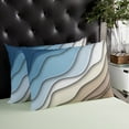 thumbnail image 4 of Navy Blue Brown Ombre Throw Pillow Covers, Modern Geometric Abstract Cream Soft Breathable Pillow Cases with Invisible Zipper for Sleeping, King Size Pillowcases for Couch Bed Sofa Chair 20x36 Inches, 4 of 6