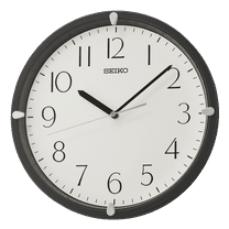 Seiko 12" Kuota Round Quartz Traditional Wall Clock Black Frame Analog QHA007JLH