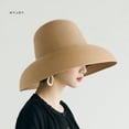 thumbnail image 2 of Sombrero de sol de playa, sombrero de lavabo de pescador plegable, sombrilla de protección solar, sombrero de paja para mujer, 2 of 3