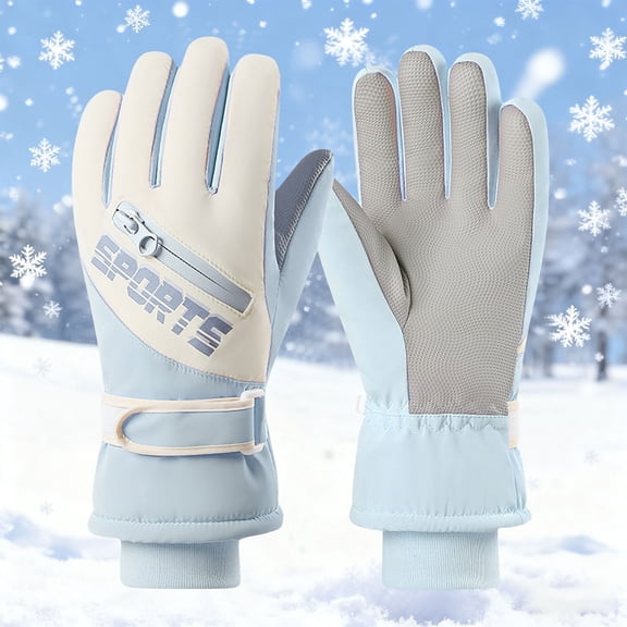 Women's Winter Fleece-Lined Touchscreen Waterproof Gloves for Outdoor Cycling and Skiing