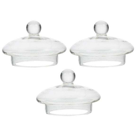 3 Pcs Glass Teapot Top Tea Infuser Glass Teapot Supplies Glass Lid Flower Tea Pot Lid Tea Maker Lid Tea Cup Lid
