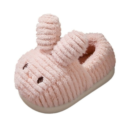

MQLKF Fashion Cute Autumn And Winter Girls Boys Slippers Flat Soft Warm And Comfortable Solid Color Rabbit Shape Cute Stylish Lightweight Girls Shoes