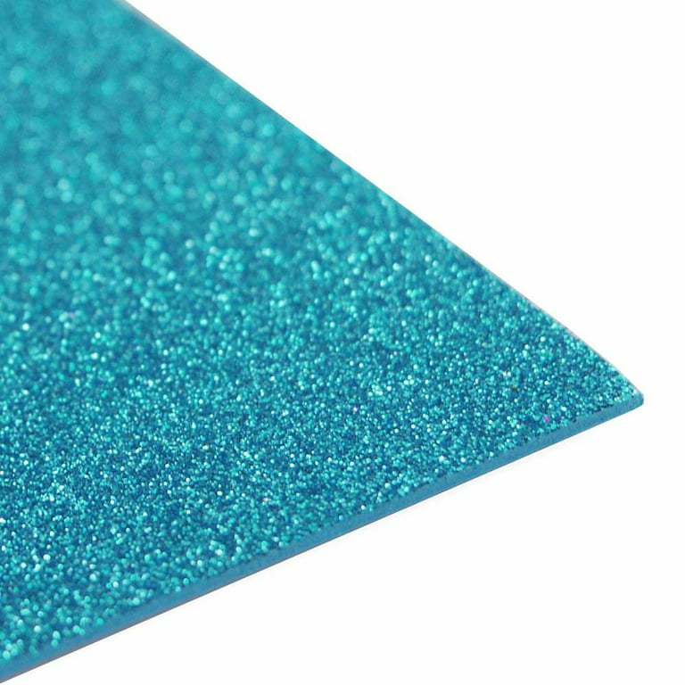 Glitter EVA Foam Sheets Arts and Crafts, 12x18 2MM, 10-Piece Turquoise