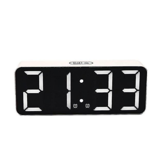 Reloj despertador de escritorio digital espejo fecha temperatura pantalla LED, puerto USB