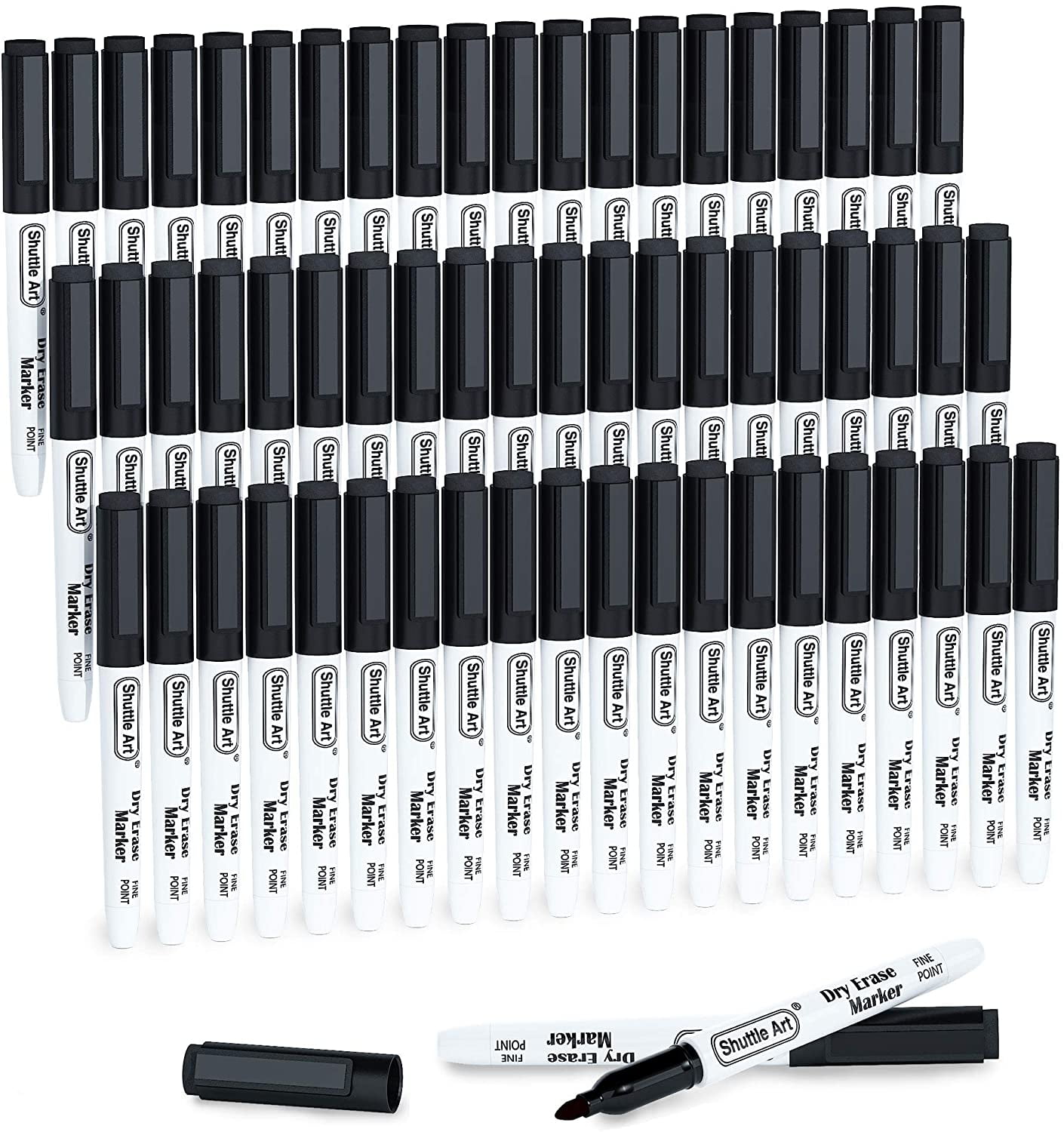 Black Dry Erase Markers, 60 Pack Whiteboard Markers with Erase