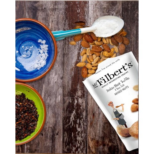 Mr Filbert's Italian Black Truffle & Sea Salt Mixed Nuts 100g, British Import (Pack of 3)