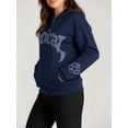 thumbnail image 5 of EMMIOL Women's Y2K Street Oversized Black Hoodie with Gothic Graphic, Roomy Hood & Side Pockets, 5 of 7