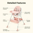 thumbnail image 3 of HARPPA 4-in-1 Convertible High Chair for Babies and Toddlers, Feeding Chair for Infant,Pink, 3 of 13