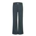 thumbnail image 4 of Difdany Flare Dress Pants Mid Waist Dress Flare Straight Leg Corduroy Pants Workout Jeans Trendy Gray XL, 4 of 6