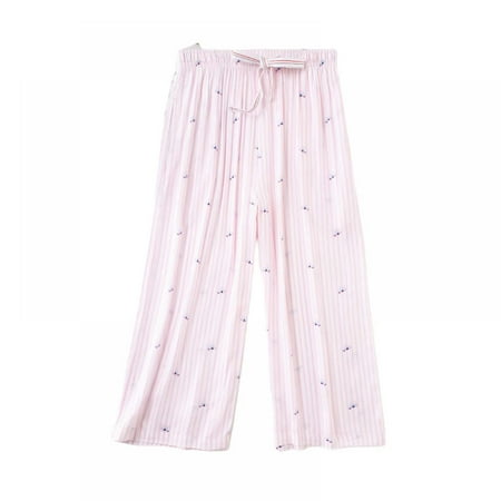 

Xmarks Women Capri Sleep Pants Drawstring Pajama Pant US 0-10