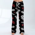 thumbnail image 5 of Hearthz Valentines Pajamas Pants for Women Love Heart Graphic Pajama Pants Women Drawstring Wide Leg Holidays Sleep Pants for Women, 5 of 7