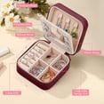 thumbnail image 4 of Parima Travel Jewelry Case Jewelry Box, Jewelry Travel Organizer, Gifts for Friends, Easter Gifts, Birthday Gifts, Travel Gifts, Bridesmaid gifts, Sturdy Jewelry Box for Women Girls Gifts - Red, 4 of 7