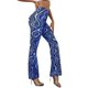 thumbnail image 1 of Pantalones de yoga Gibobby mujer Pierna recta Cintura alta suelta estampados azul L, 1 of 5