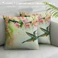 thumbnail image 3 of Awypu &nbsp;Hummingbird Flowers Throw Pillow Case Watercolor Flower Spring Bright Green Pillow Covers Decorative Pillow Cover Standard Size Single Side Print, 3 of 5