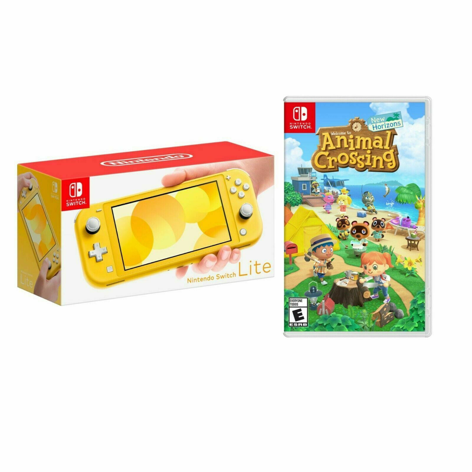 Nintendo Switch Lite Yellow Bundle With Animal Crossing New