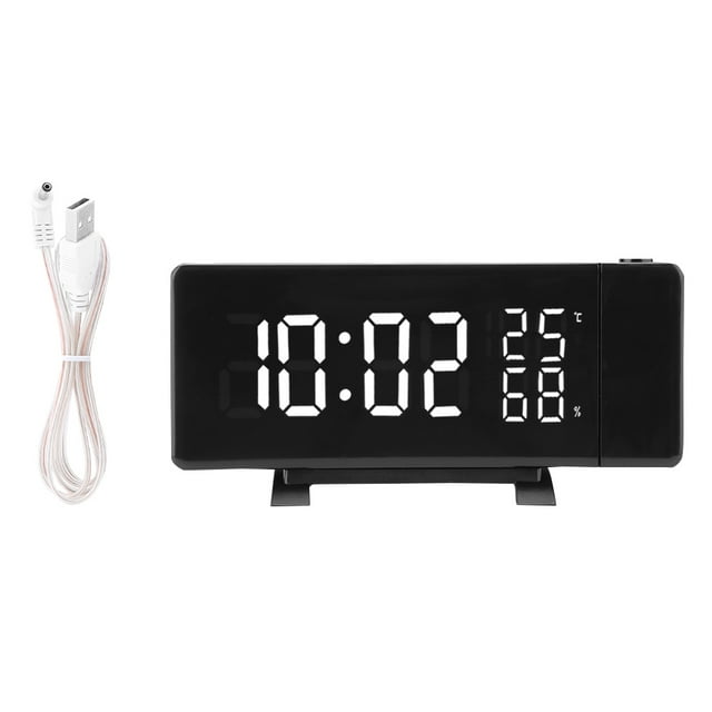 Reloj digital Proyección de 3 colores Interruptor LED Pantalla Reloj de tiempo Temperatura Humedad Radio FM 12
