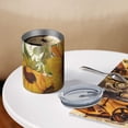thumbnail image 3 of 12oz Coffee Tumblers Beige Calligraphy Sunflower Pattern Stainless Steel Vacuum Insulated Travel Tumbler Coffee Cups Mug with Lid and Straw with Cleaning Brush for Cold & Hot Drinks, 3 of 5