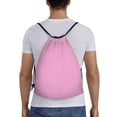 thumbnail image 2 of Bingfone Pink Drawstrings Backpacks Bags For Men Women Gym Drawstrings Bag, 2 of 9