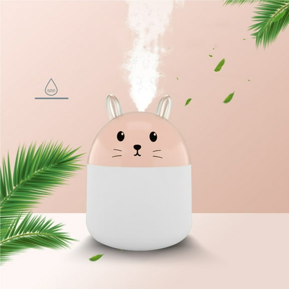 Oggfader Humidifier for Room 250ML Home Office Car Water Atomizer USB Mini Humidifier Night Lihgt Pink
