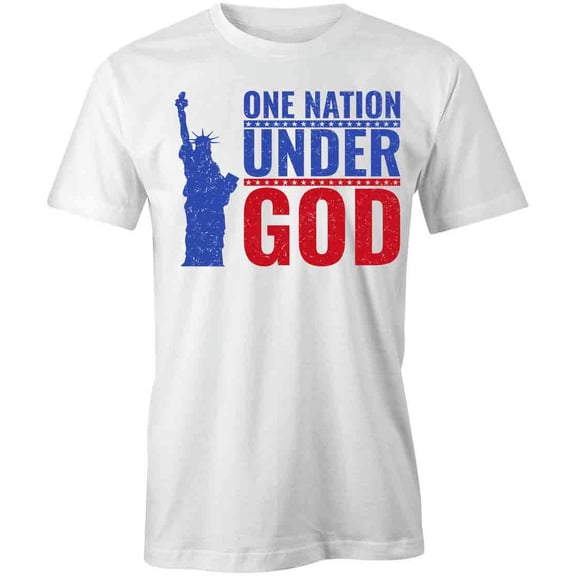 One Nation Under God T-Shirt | Patriotic American White Tee Gift