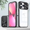 thumbnail image 3 of Funda de teléfono de protección de lente de cámara deslizante para iPhone 15, 14, 12, 11, 13 Pro Max, XS Max, XR, X, silicona líquida suave, cubierta transparente a prueba de golpes, 3 of 5