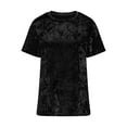 thumbnail image 6 of Babysbule Womens Summer Tops Women's Crew Neck Velvet Tops Short Sleeve T-Shirt Casual Fashion Blouse, 6 of 8