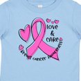 thumbnail image 4 of Inktastic Love, Care, Cure Breast Cancer Awareness Pink Ribbon Boys or Girls Baby T-Shirt, 4 of 5