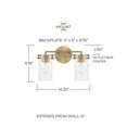 thumbnail image 3 of Capital Lighting 148721-539 Fuller 2 Light 15" Wide Vanity Light - Brass, 3 of 7
