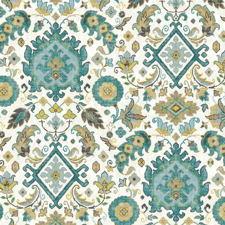 Waverly Inspirations Dhurrie Teal 100% Cotton Duck Fabric Quilt Crafts, per (Best Fabric For Rag Quilt)