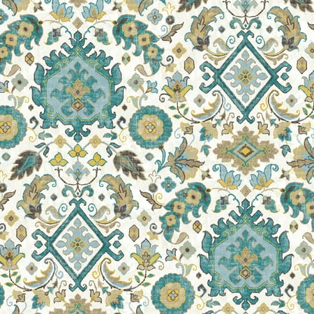 - Waverly Inspirations Dhurrie Teal 100% Cotton Duck Fabric Quilt Crafts, per Yard