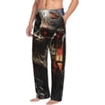 thumbnail image 2 of Daiia Cyberpunk Skull American Flag Men's Sleep Pant with Pockets and Drawstring,Pajama Pants-Small, 2 of 9