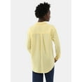 thumbnail image 2 of Time and Tru Women's Double Cloth Cotton Shirt with Long Sleeves, Sizes XS-XXXL, 2 of 4