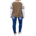 thumbnail image 5 of CHOK Women Stripe Stitching Short Sleeve Colorblock T-shirt, 5 of 5
