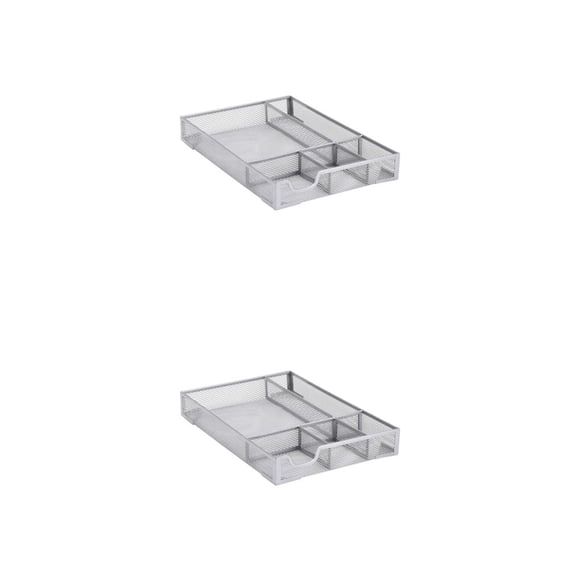 Bandeja de metal Sidaley con múltiples compartimentos A5 plateado 2piezas