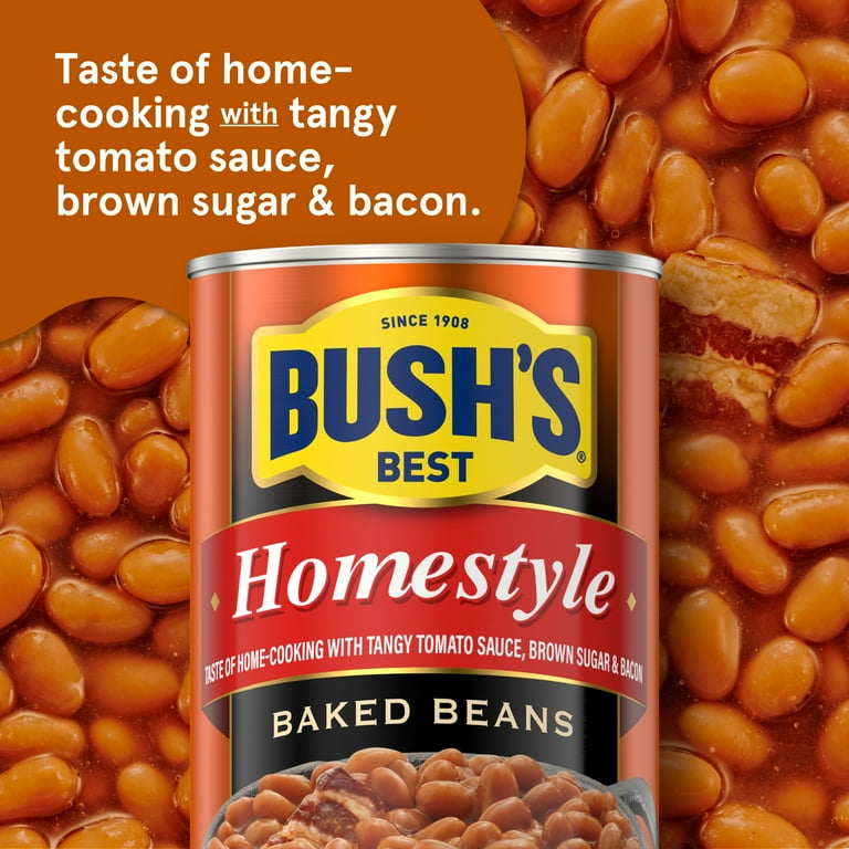 BUSH'S Homestyle Baked Beans 55 oz Canned Beans with Navy Beans