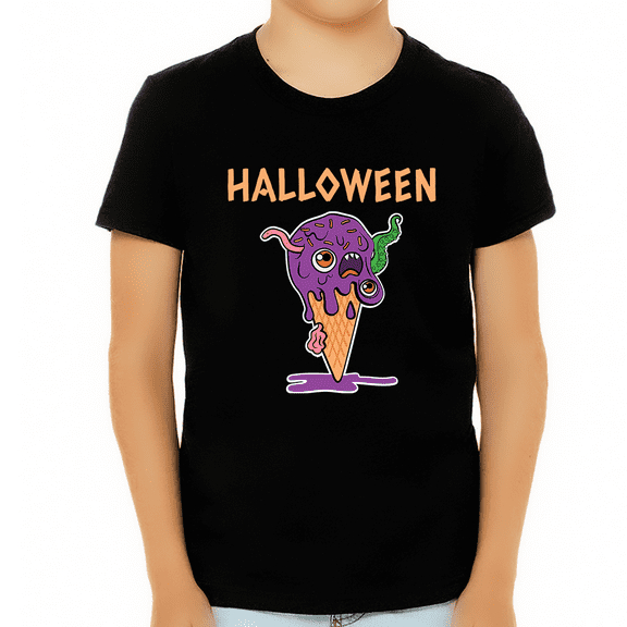 Mad Ice Cream Boys Halloween Shirt Spooky Food Halloween Shirts for Boys Halloween Shirts for Kids
