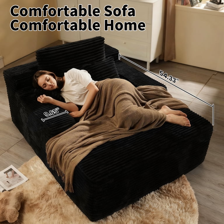 HOMIER 67'' Oversized Chaise Lounge Chair Indoor Cloud Plush