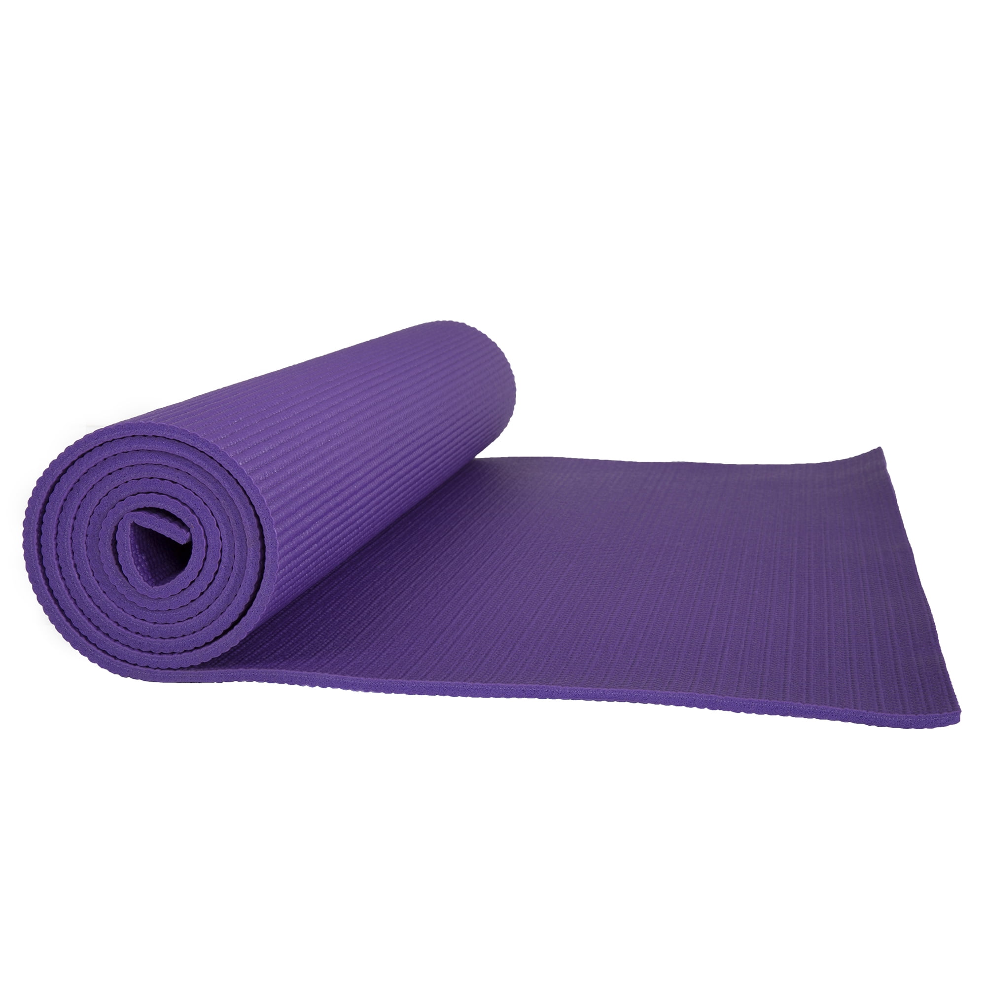 Non Slip Yoga Mat- Double Sided Comfort Foam, Durable Exercise Mat For Fitness, Pilates and Workout With Carrying Strap By Wakeman Fitness (Purple)