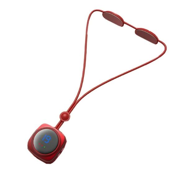 Birdeem Mini Masseur Électrique pour le Cou, 3 Vitesses, Pendentif 19 Intensités, Machine de Massage en Silicone à Compresse Chaude pour le Cou à Suspendre, Masseur pour la Colonne Cervicale avec Pendentif, Chargement Usb
