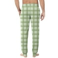 thumbnail image 4 of GrmtClth Mens Pajama Pants Lightweight Lounge Plaid Jogger Night Pants Comfy Basic Pajama Bottoms with Drawstring & Pockets Mint Green L, 4 of 8