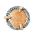 thumbnail image 4 of Handwoven Pouf Wooden Stand Grey, 4 of 4