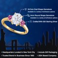 thumbnail image 2 of Gem Stone King 18K Yellow Gold Plated Silver White Moissanite and Pink Moissanite Engagement Ring for Women | 2.56 Cttw | Oval 9X7MM | Gemstone Birthstone | Size 6, 2 of 7