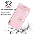 thumbnail image 2 of 1 funda para iPhone 14 Pro, funda de cuero con cremallera y tapa tipo billetera, soporte inalámbrico con 3 ranuras para tarjetas y 1 billetera, soporte con cierre magnético para iPhone 14 Pro, 2 of 5
