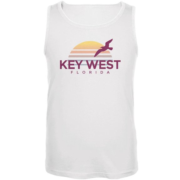 Beach Sun Key West Florida Mens Tank Top White SM