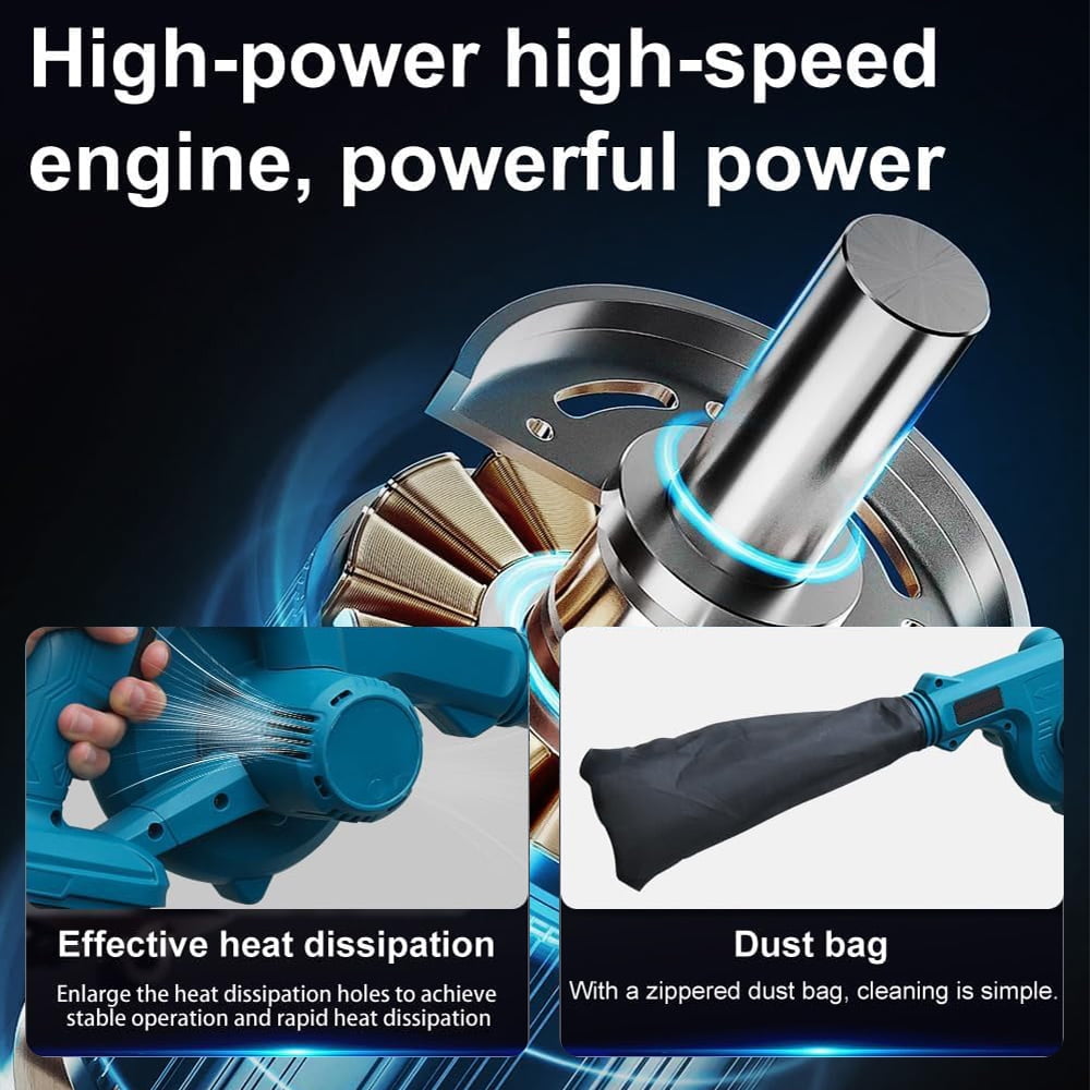 Cordless Leaf Blower, 2 in 1 Mini Electric Leaf Blower, Battery Powered Leaf Blower For Lawn Care, Yard, Blown Leaves and Snow ( Battery Not Included)