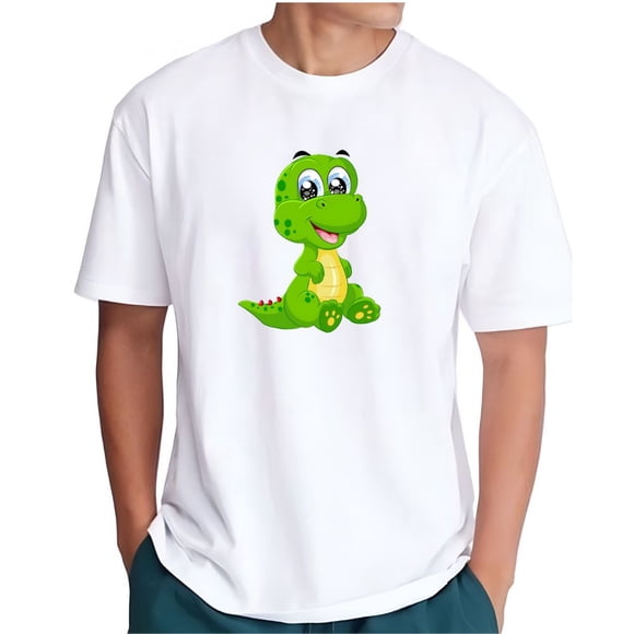 Playera Blanca Unisex Estampada Dinosaurio